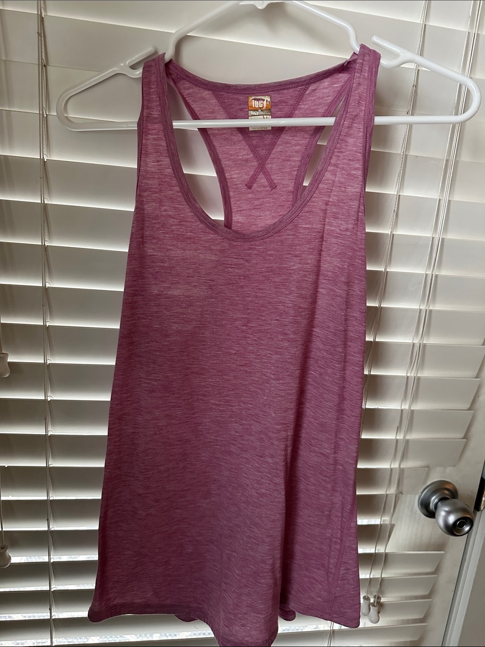 Lucy Pink Heathered Racerback Tank